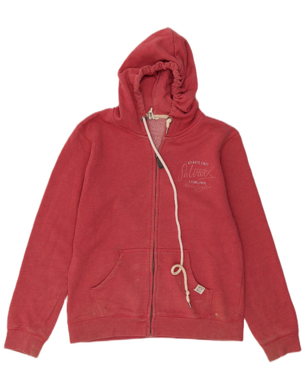 Damski sweter z kapturem i zamkiem błyskawicznym Saltrock UK 14, duży, czerwony, bawełniany