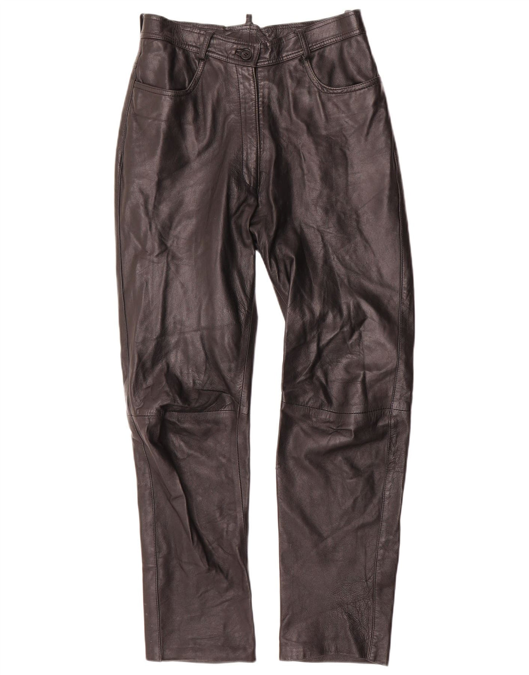 Spodnie damskie VINTAGE IT 42 Medium W28 L29 Czarna skóra