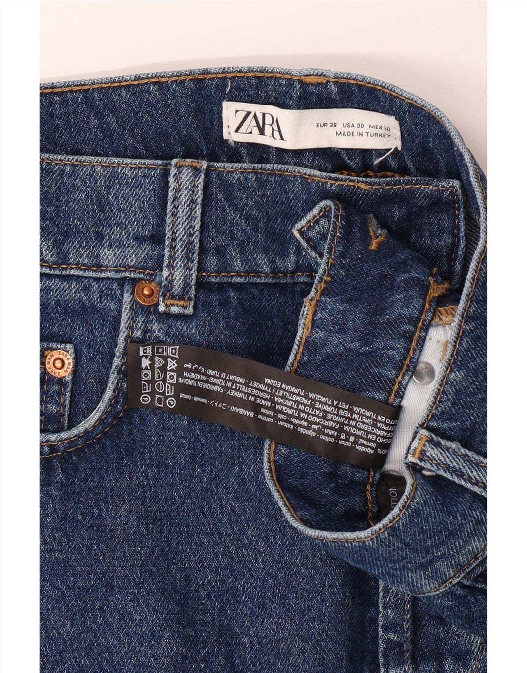 ZARA Womens Distressed Slim Jeans EU 38 Small W30 L23 Blue Cotton Vintage Zara and Second-Hand Zara from Messina Hembry 