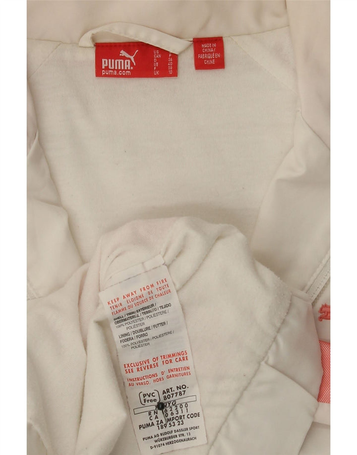 PUMA Womens Tracksuit Top Jacket UK 10 Small  White Colourblock Polyester
