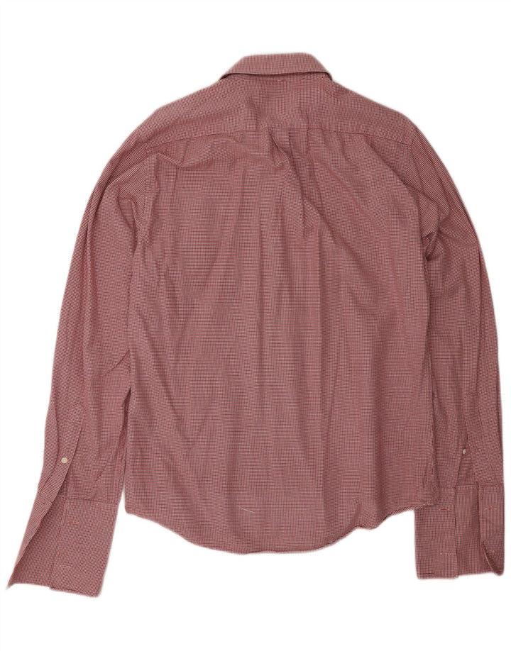 JACK WILLS Mens Shirt Medium Red Houndstooth Cotton