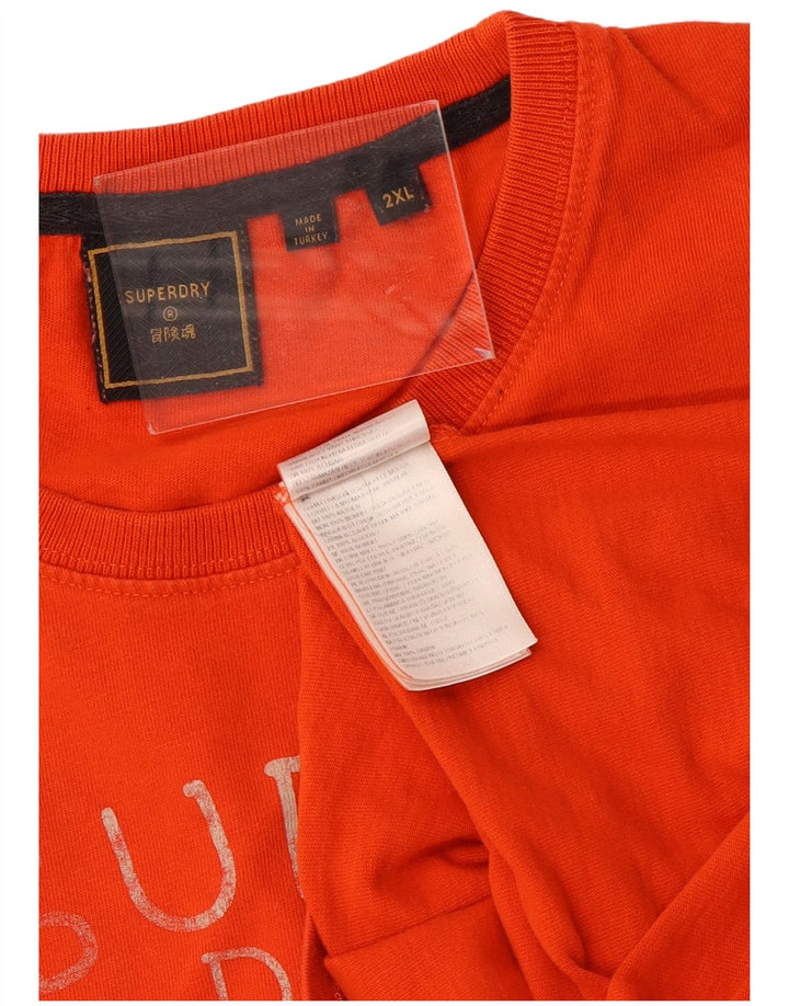 Męski T-shirt Superdry z grafiką, 2XL, pomarańczowy, bawełniany