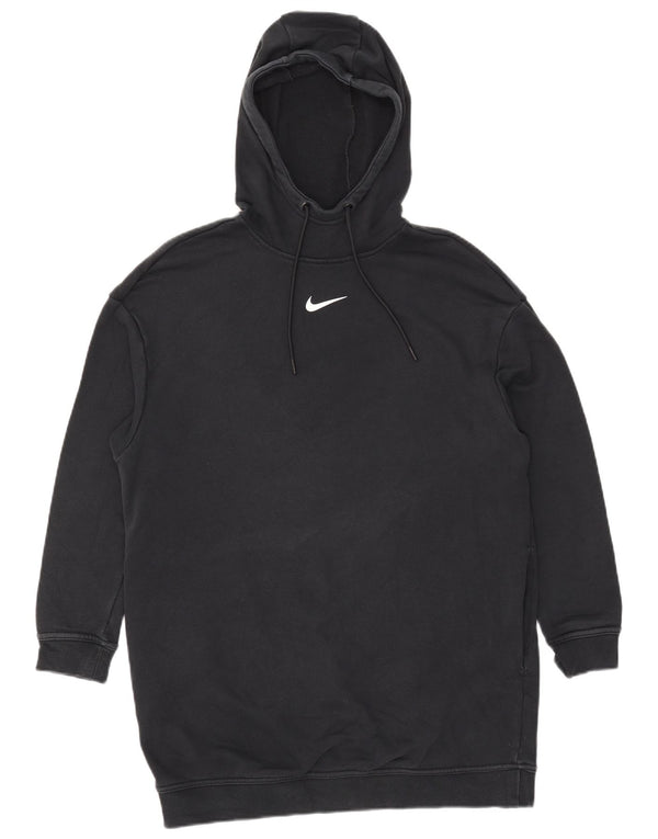 Damska graficzna, oversize'owa sukienka z kapturem Nike UK 6 XS, czarna bawełna