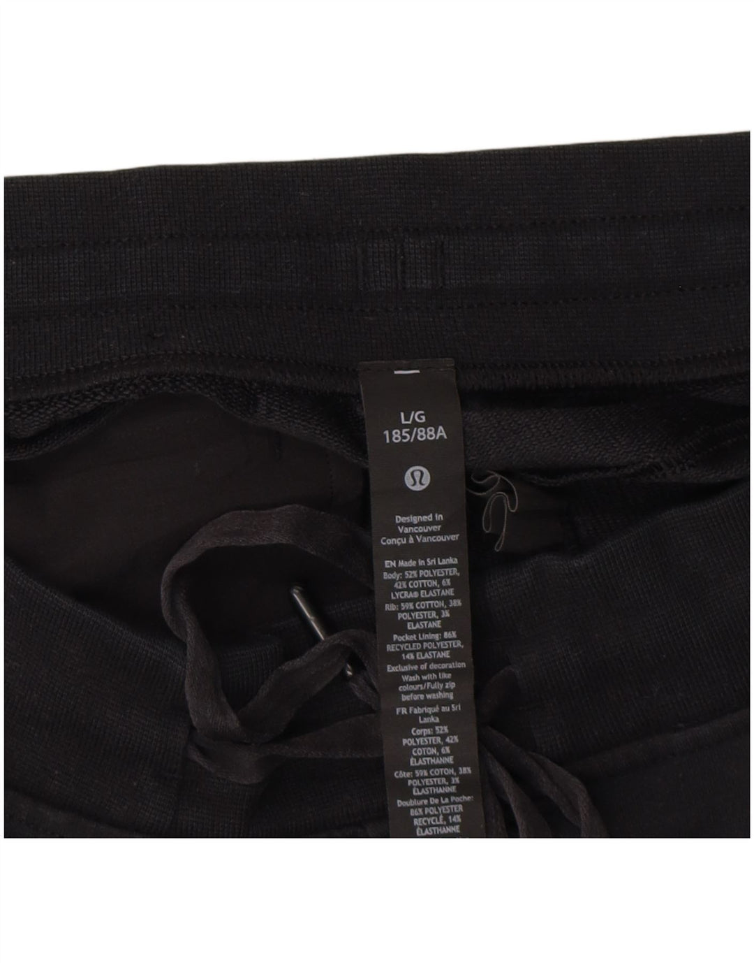 Lululemon Damskie spodnie dresowe Joggers UK 14, duże, czarne, bawełniane