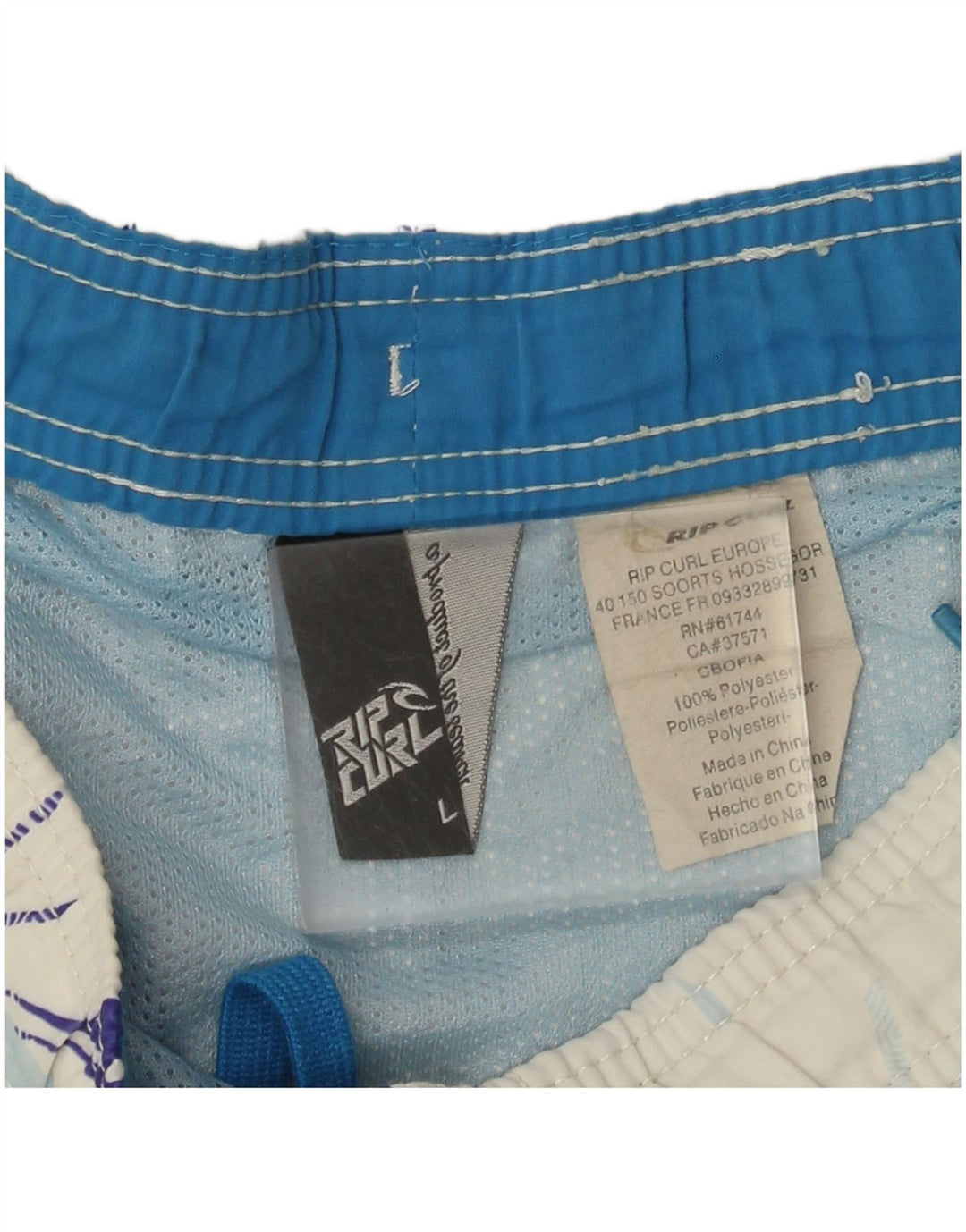 Męskie spodenki kąpielowe Rip Curl, duże, niebieskie, z poliestru w kwiaty