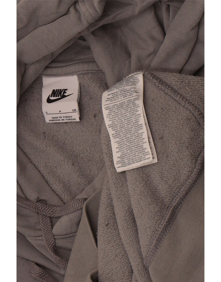 Męski sweter z kapturem Nike z grafiką, mały, szary, bawełniany
