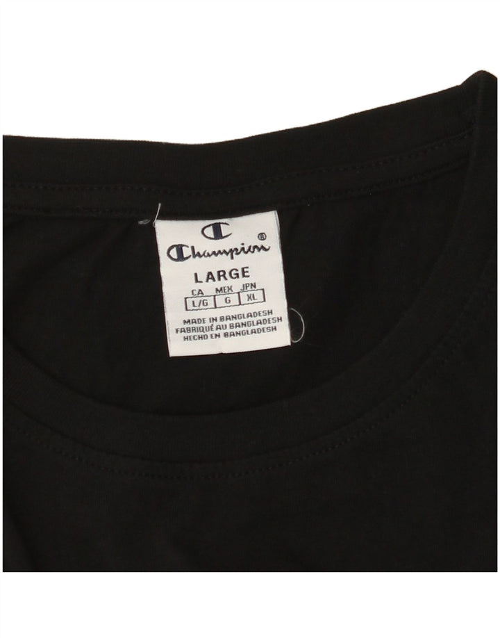 CHAMPION Womens Crop Graphic Vest Top UK 14 Large Black