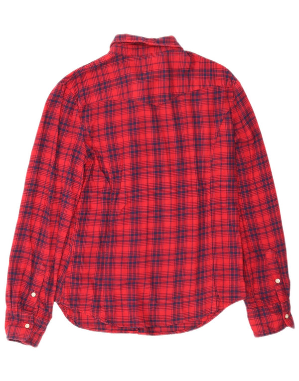 Damska koszula flanelowa Levi's UK 14, duża, bawełniana w czerwoną kratę