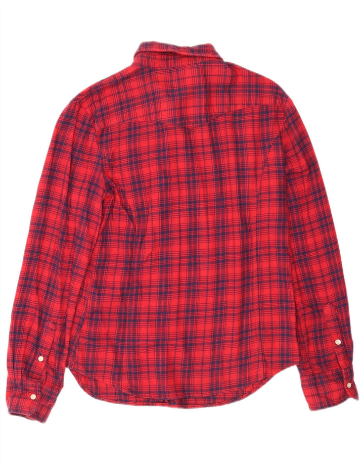Damska koszula flanelowa Levi's UK 14, duża, bawełniana w czerwoną kratę