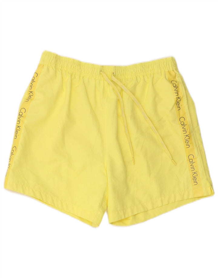 Damskie spodenki kąpielowe Calvin Klein Graphic UK 12, średni żółty poliester