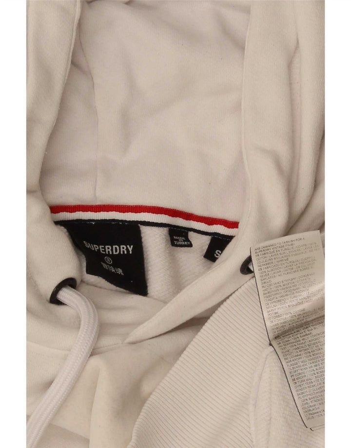 Męski sweter z kapturem Superdry z grafiką, mały, biały, bawełniany