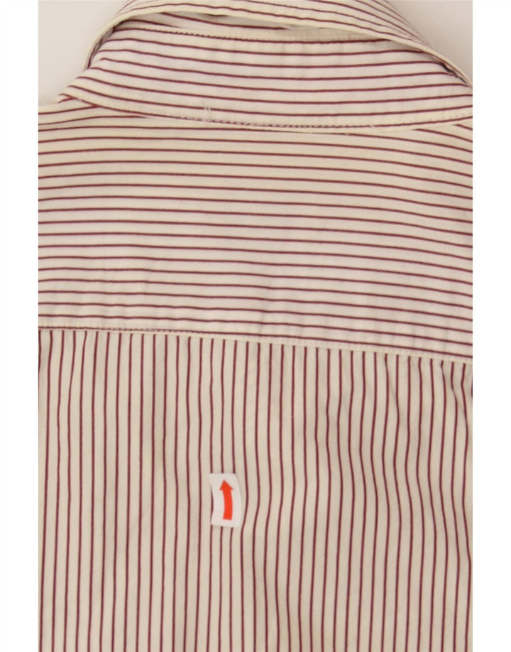 LACOSTE Mens Shirt Size 3 mall Maroon Pinstripe Cotton Vintage Lacoste and Second-Hand Lacoste from Messina Hembry 