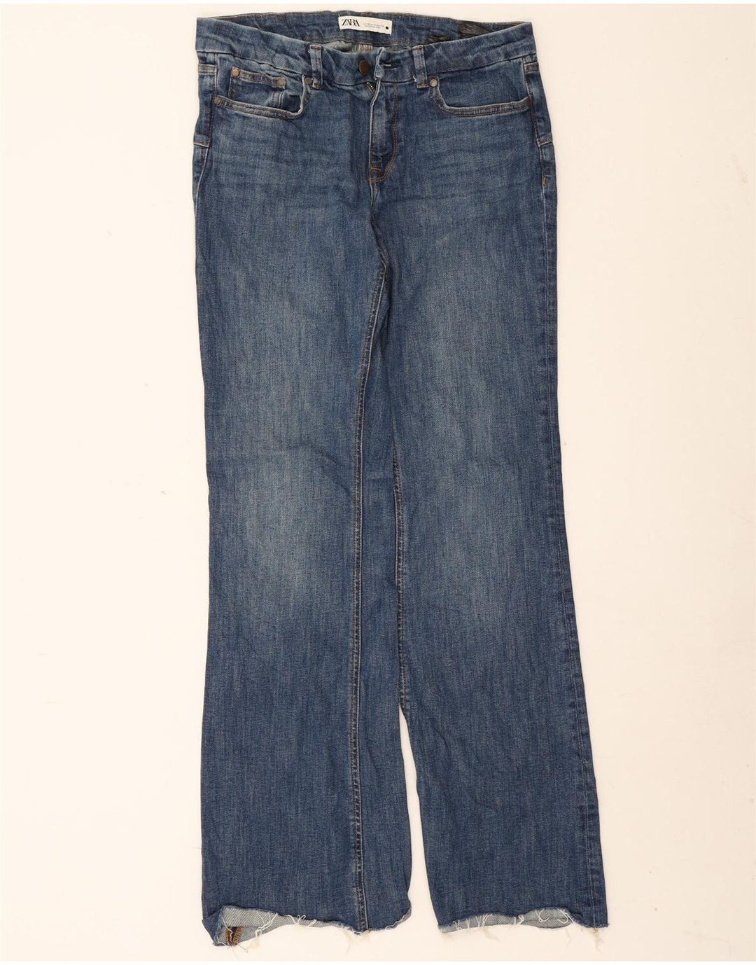 Damskie jeansy rozkloszowane Zara EU 38 Small W28 L33 Niebieskie bawełniane