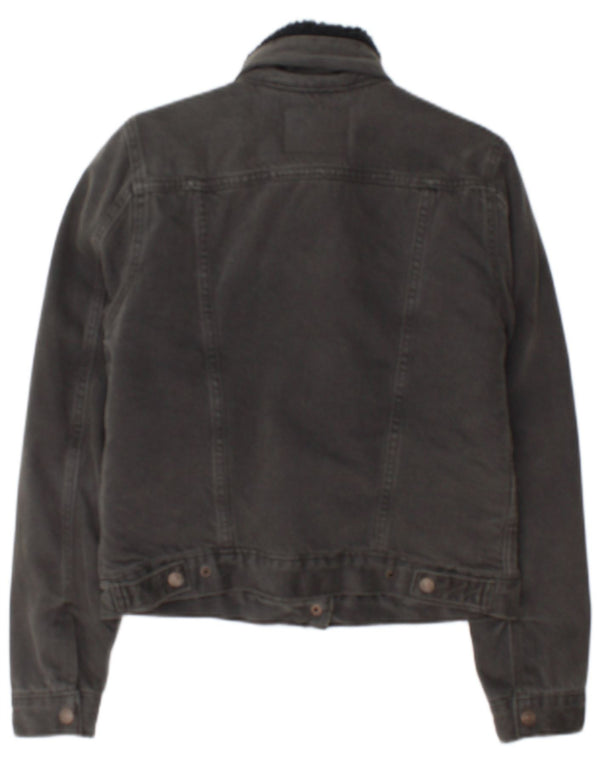 Damska kurtka dżinsowa Levi's Sherpa UK 10, mała, szara bawełna