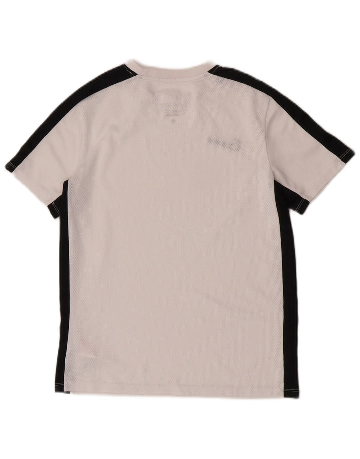 Chłopięcy T-shirt Nike Dri Fit na 12-13 lat, duży, biały poliester z blokami kolorów