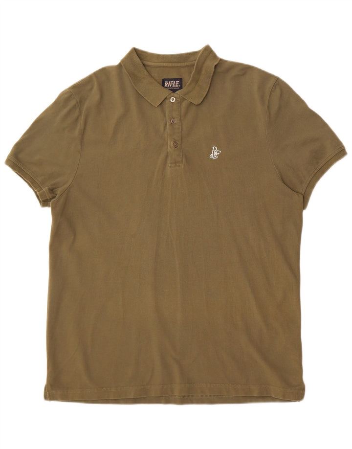 Męska koszulka polo Rifle, bawełniana, khaki, 2XL