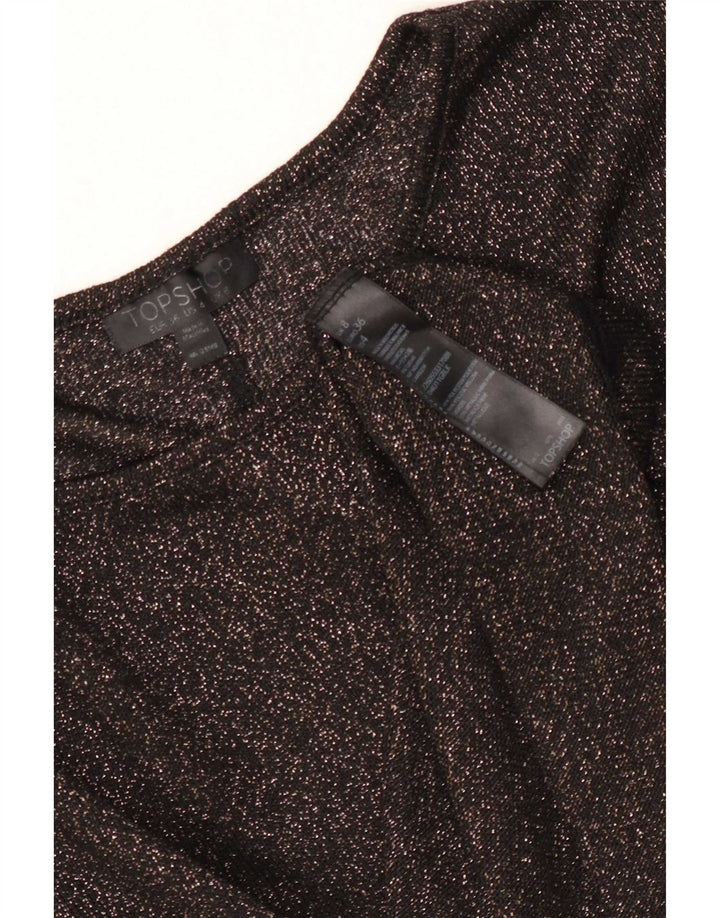 Damska koszulka oversize Topshop Top UK 8, mały, czarny, nakrapiany poliester