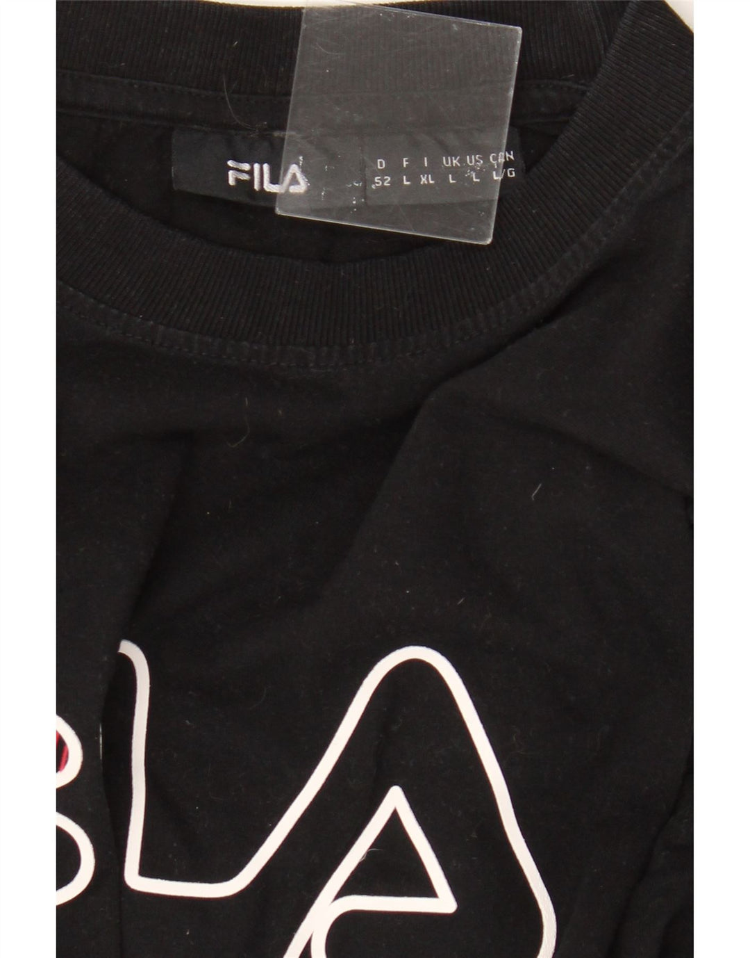 Męski T-shirt z grafiką Fila, duży, czarny