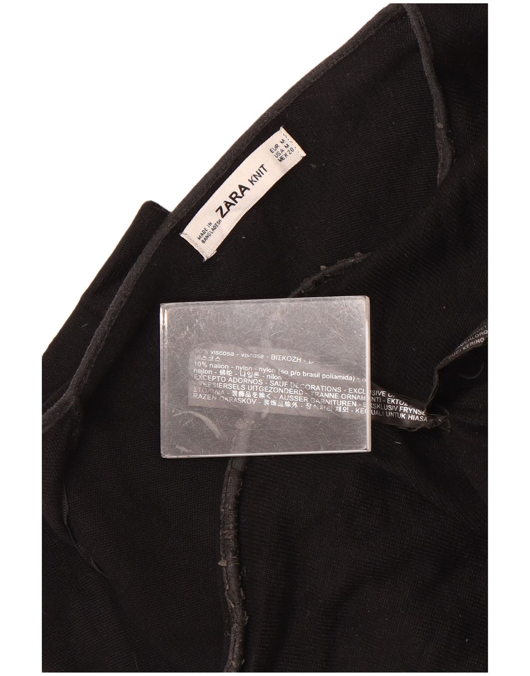Damski sweter oversize Zara UK 14 Średni czarny wiskoza