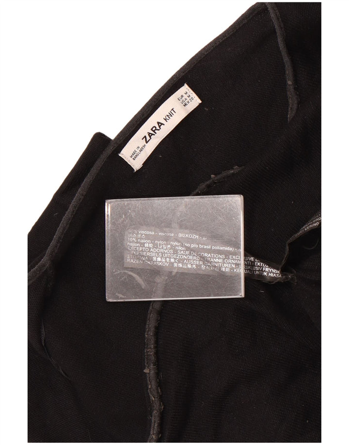 Damski sweter oversize Zara UK 14 Średni czarny wiskoza