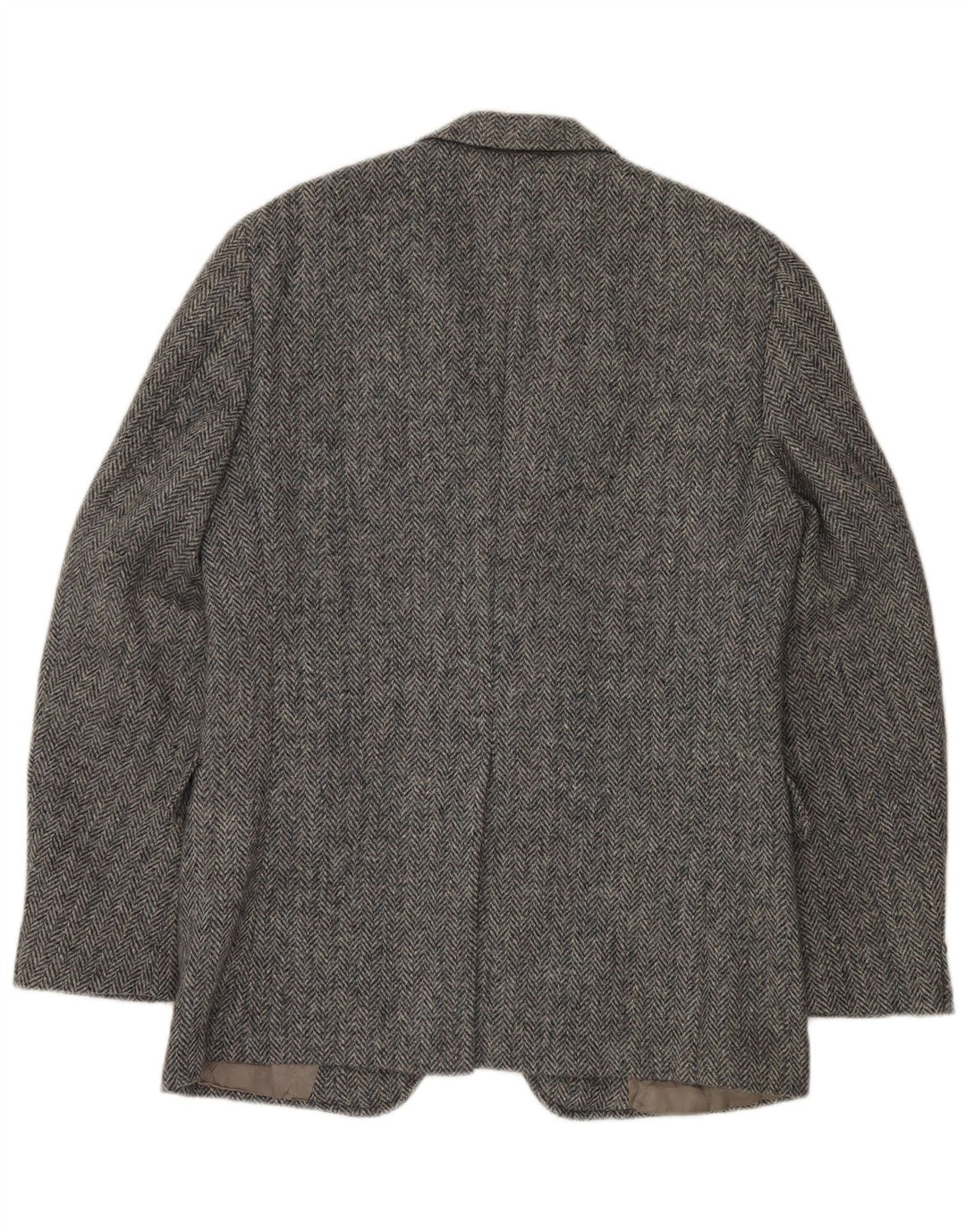 J.S.A. BANK Męska marynarka zapinana na 2 guziki UK 38 Średnioszara wełna w jodełkę