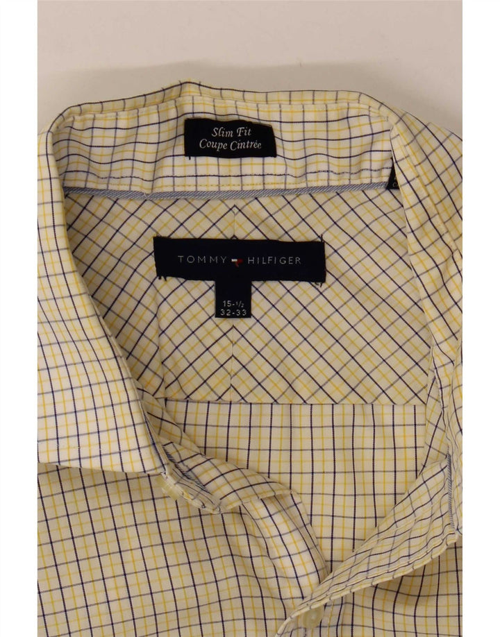 Koszula męska Tommy Hilfiger o dopasowanym kroju, rozmiar 15 1/2, średnia biała kratka