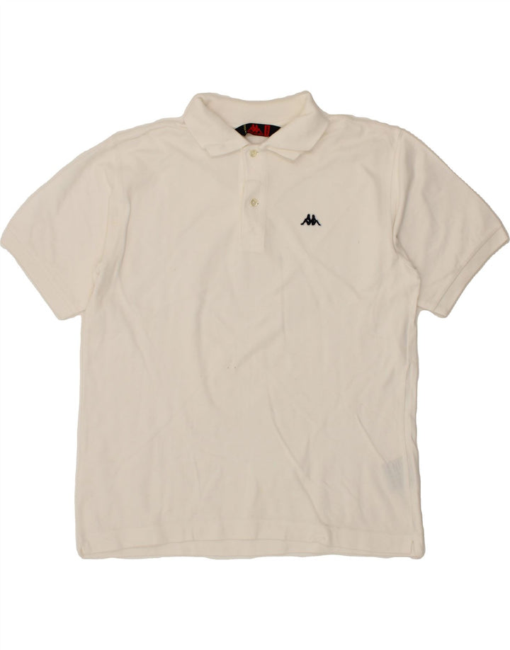 KAPPA Mens Polo Shirt Medium White Cotton Vintage Kappa and Second-Hand Kappa from Messina Hembry 