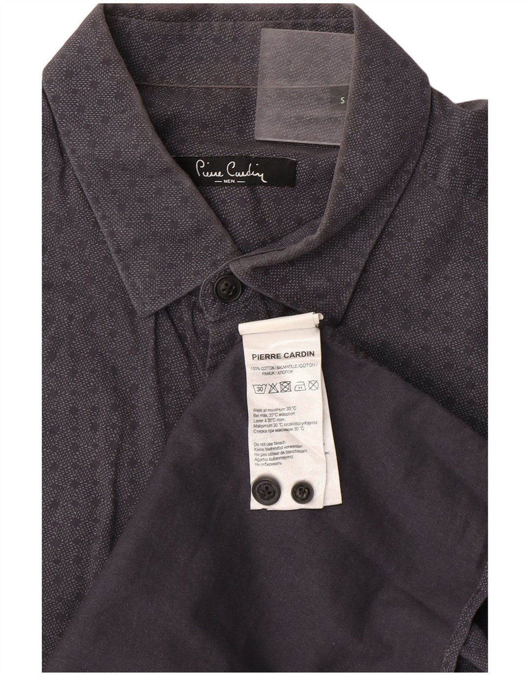 Koszula męska Pierre Cardin, mała, szara, bawełniana w cętki
