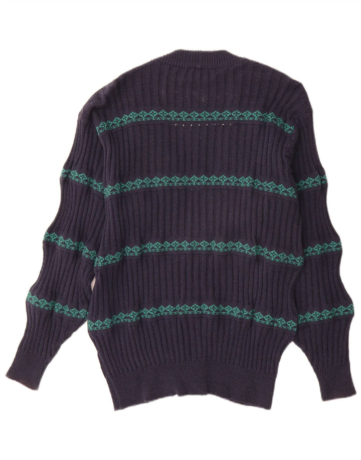 Sweter męski reportażowy IT 48 Średni granatowy Fair Isle Cotton