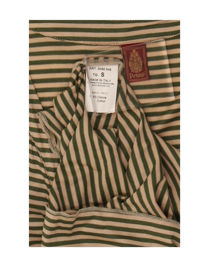 Damska bluzka Dondup z wiązaniem z przodu, UK 10, mała, beżowa, bawełniana w paski