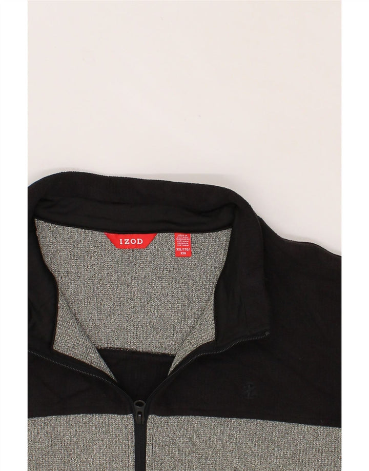 IZOD Mens Fleece Jacket UK 44 2XL Grey Colourblock Polyamide Vintage Izod and Second-Hand Izod from Messina Hembry 