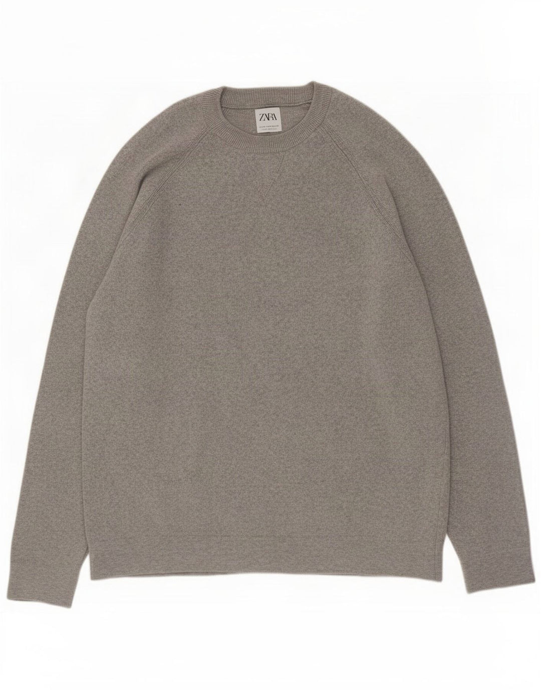 Męski sweter z okrągłym dekoltem Zara, średnio szary