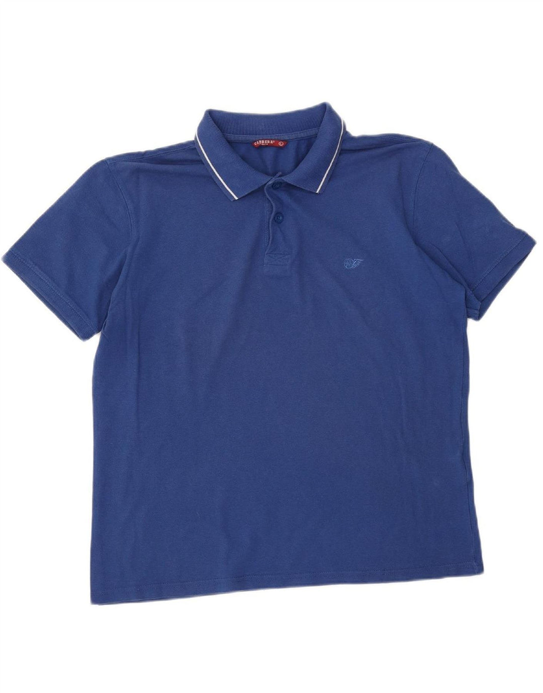 CARRERA Mens Polo Shirt Large Navy Blue Cotton
