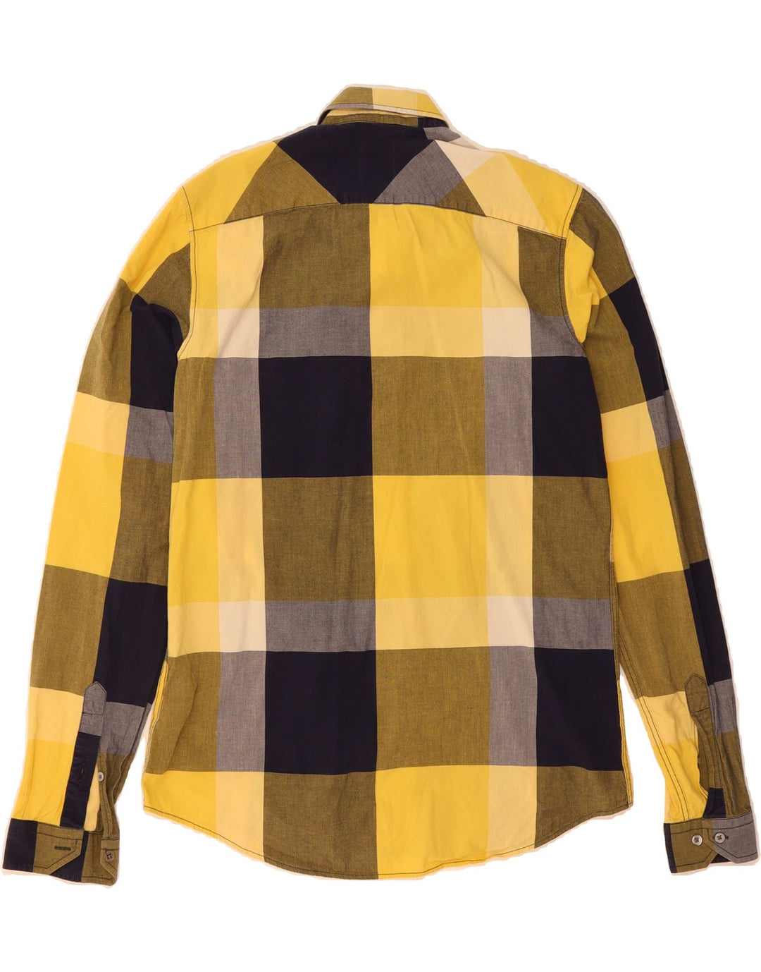 LACOSTE Mens Shirt Size 40 Medium Yellow Check Cotton Vintage Lacoste and Second-Hand Lacoste from Messina Hembry 