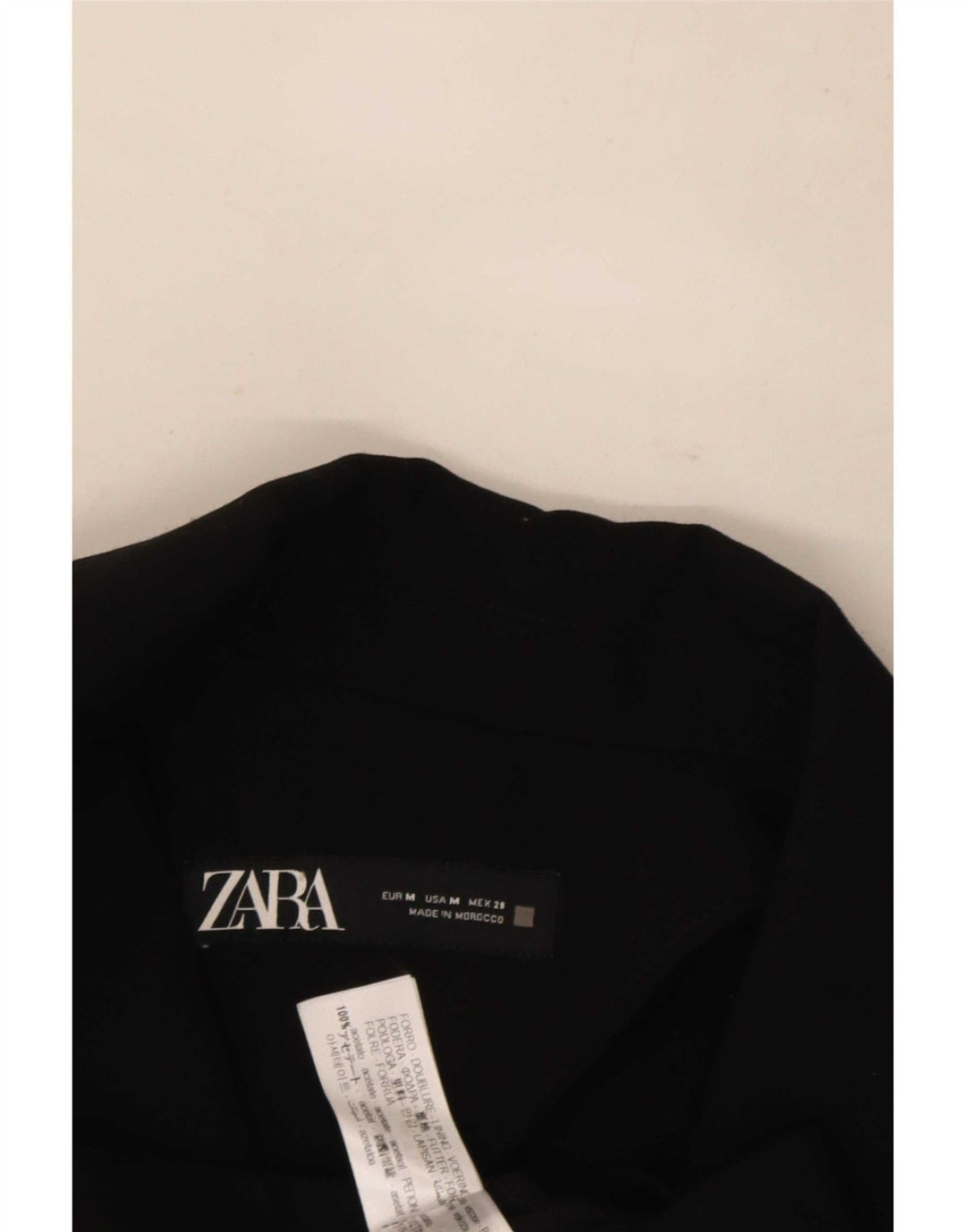 Damska marynarka Zara Crop Double Breasted Jacket UK 14, średni czarny octan