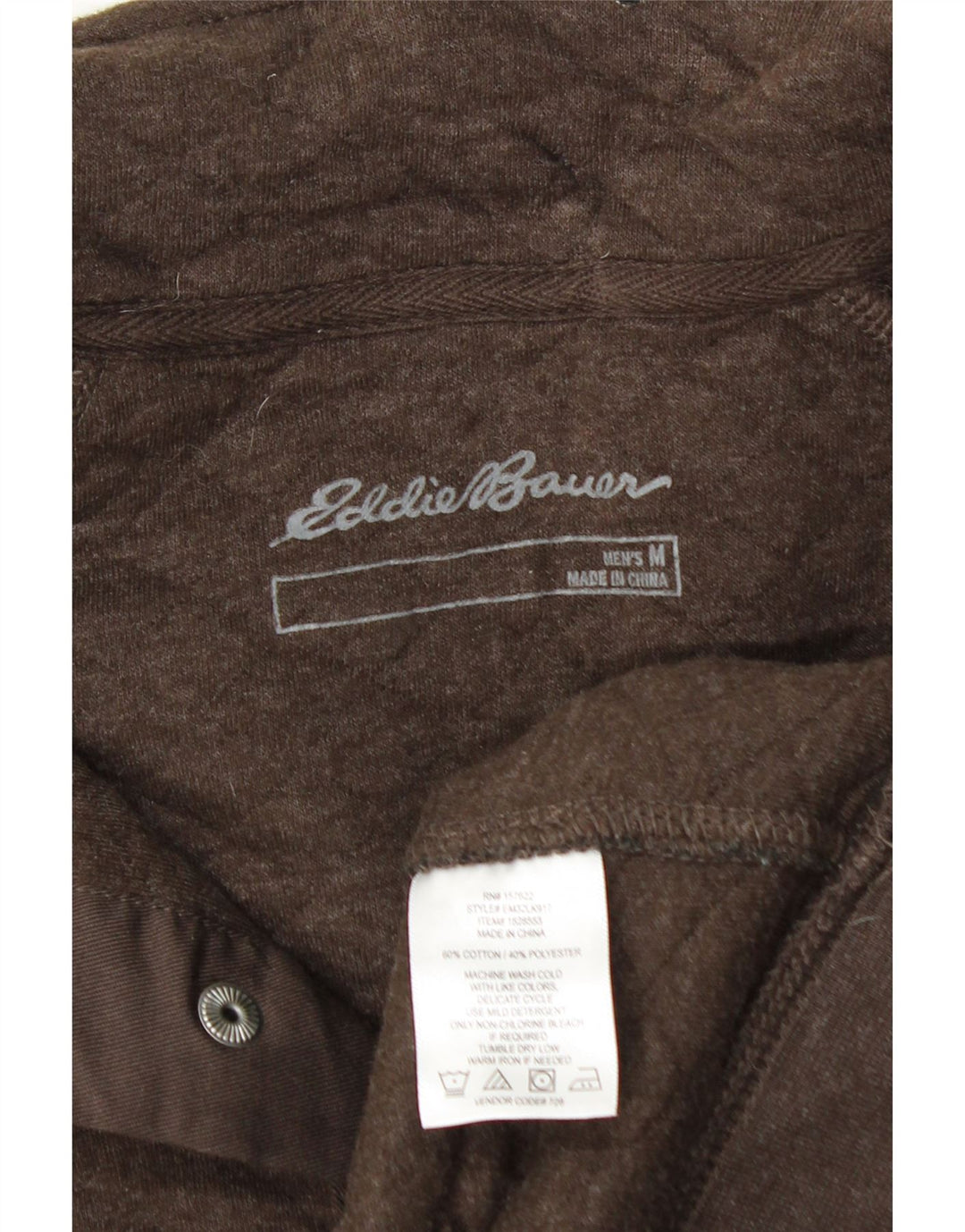 EDDIE BAUER Męski sweter zapinany na guziki, średniobrązowy, bawełniany