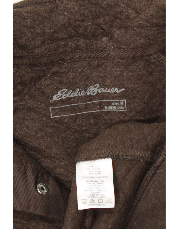 EDDIE BAUER Męski sweter zapinany na guziki, średniobrązowy, bawełniany
