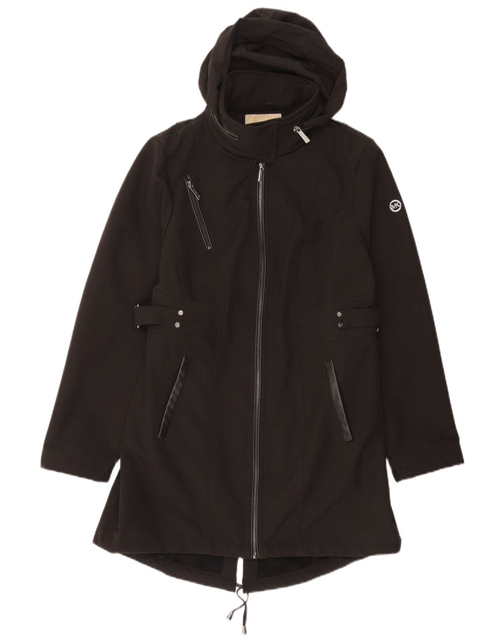 MICHAEL KORS Damska kurtka parka z kapturem UK 16, duża, czarna, poliester
