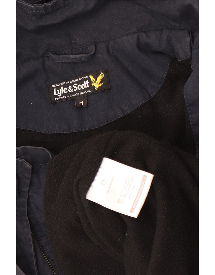 Męska kurtka wiatrówka z kapturem LYLE & SCOTT UK 38, średnia, granatowa, bawełniana