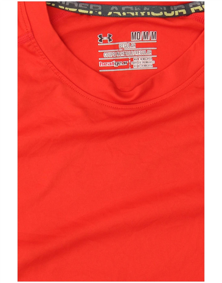 Męska koszulka t-shirt Under Armour Heat Gear, wykonana z poliestru w kolorze średniej czerwieni