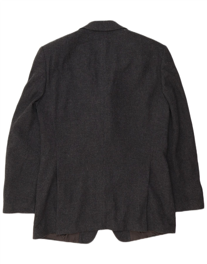 Męska marynarka zapinana na 3 guziki Hugo Boss, rozmiar 098, średnia szara dziewicza wełna