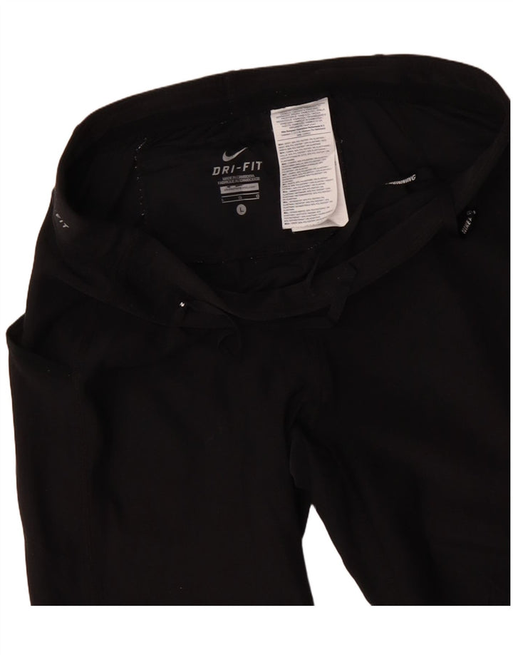 Damskie spodnie dresowe NIKE Dri Fit Capri UK 14, duże, czarne, poliestrowe