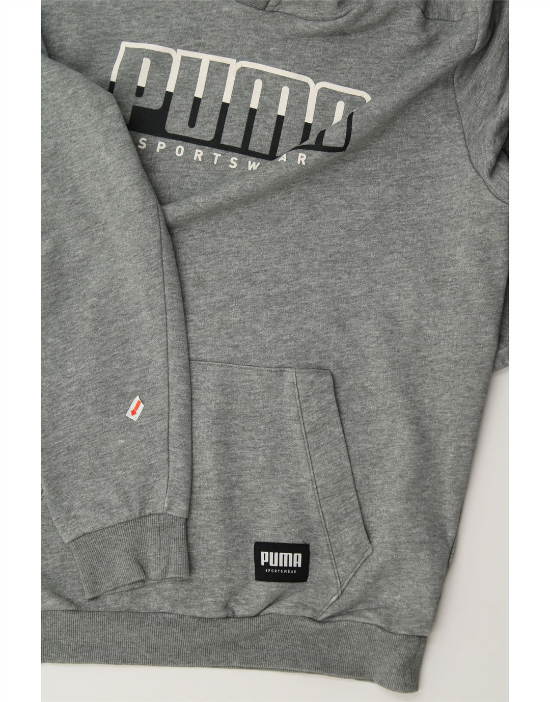 PUMA Mens Graphic Hoodie Jumper Small Grey Cotton Vintage Puma and Second-Hand Puma from Messina Hembry 