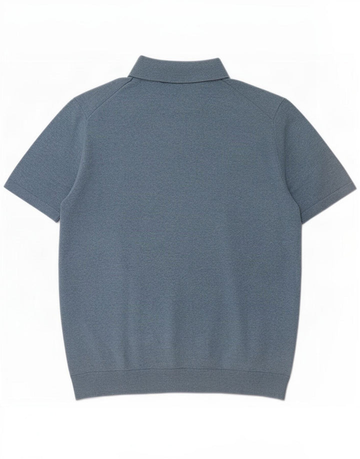 Męska koszulka polo Marks & Spencer, duża, niebieska, bawełniana w paski