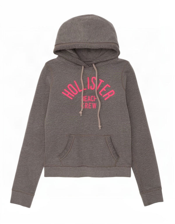 Damska bluza z kapturem Hollister Graphic UK 6 XS, szara bawełna