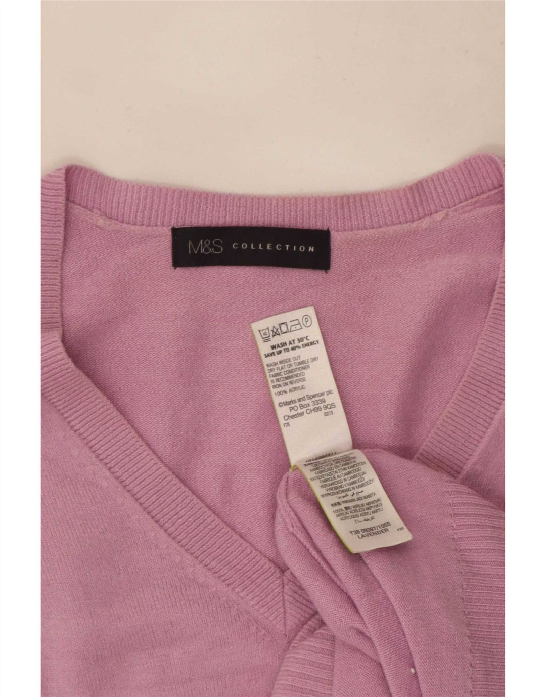 Marks & Spencer Damski sweter z dekoltem w kształcie litery V, UK 12, średni fiolet, akryl