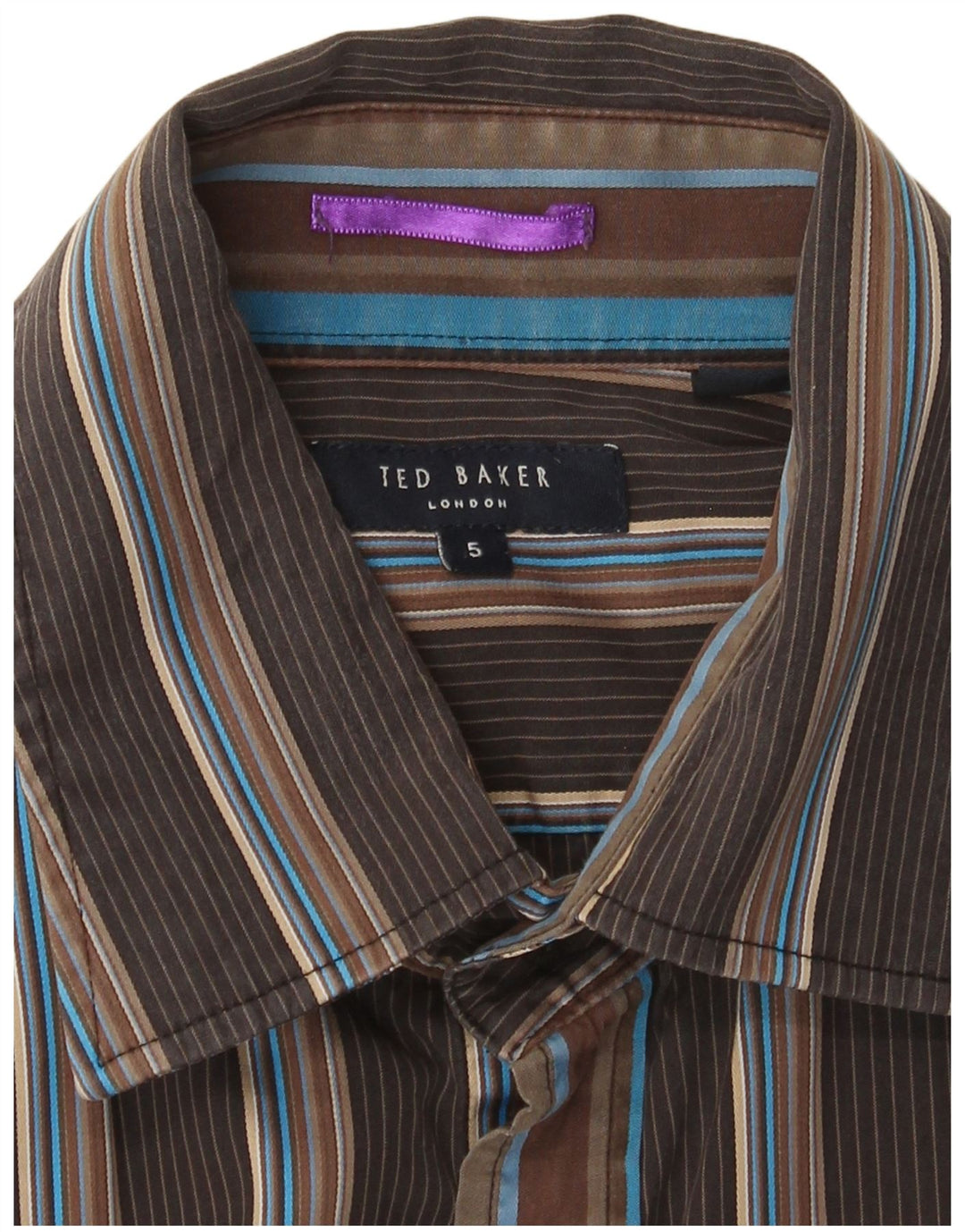 Koszula męska Ted Baker, rozmiar 5 XL, brązowa w paski