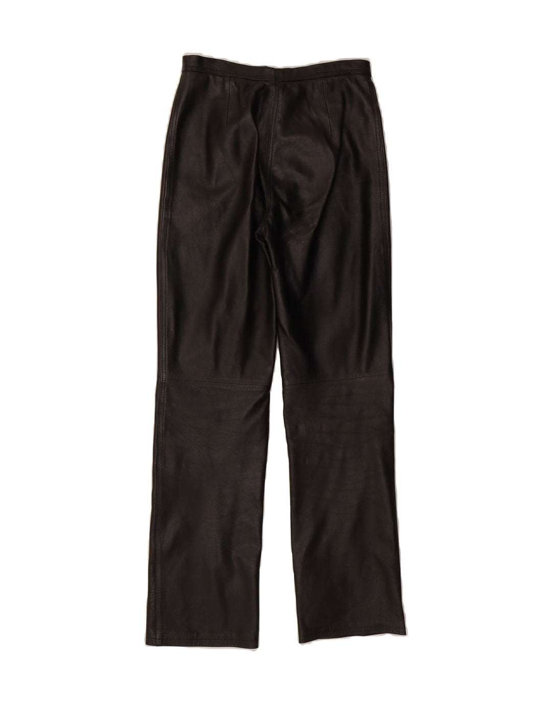 VINTAGE Womens Straight Leather Trousers W26 L29 Black Vintage Vintage and Second-Hand Vintage from Messina Hembry 