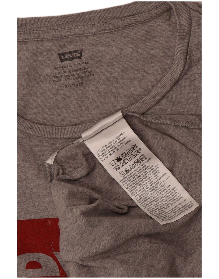 Męski T-shirt z grafiką Levi's Top XL, szara bawełna
