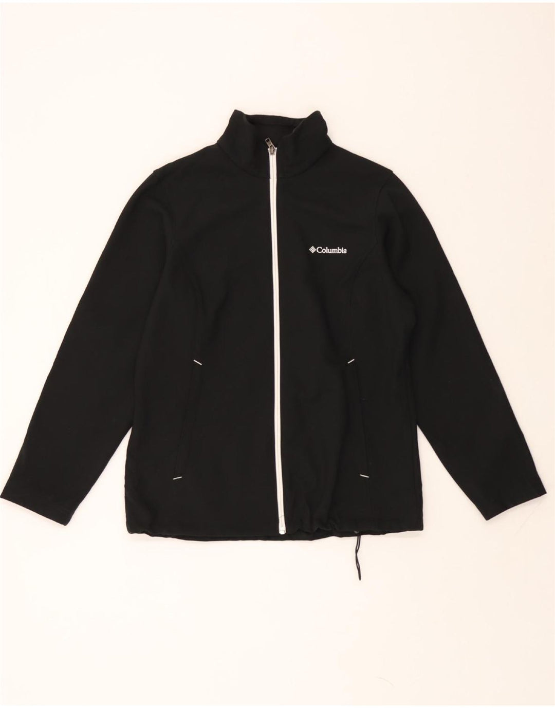 COLUMBIA Womens Tracksuit Top Jacket UK 14 Medium Black Polyester Vintage Columbia and Second-Hand Columbia from Messina Hembry 